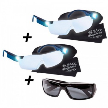 2 Gafas de aumento con Luz Magnibrite + 1 Polarsun - Teletienda - La Teletienda en casa