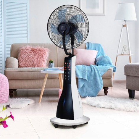 Ventilador con nebulizador Pro con mando y ruedas - Teletienda - La Teletienda en casa