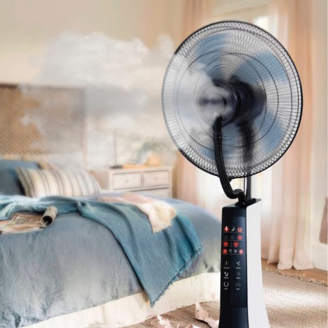 Ventilador con nebulizador Pro con mando y ruedas - Teletienda - La Teletienda en casa