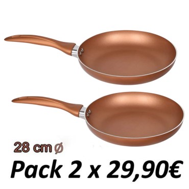 Pack 2 Sartenes Cobre Titanium Copper 28cm - Teletienda - La Teletienda en casa