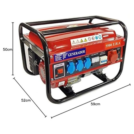 Generador de corriente EK 5500W monofasico trifasico 4 tiempos gasolina 15L (Rojo) - Teletienda - La Teletienda en casa