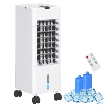 Climatizador 3 en 1 Depósito 3,8L con Ventilador Humidificador y Enfriador 3 Velocidades Temporizador y Mando a Distancia - T...