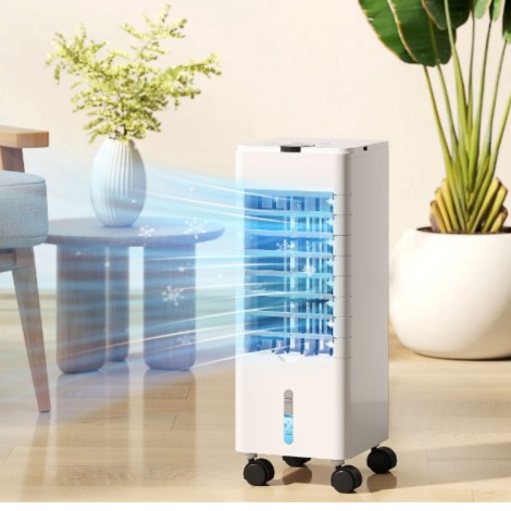 Climatizador 3 en 1 Depósito 3,8L con Ventilador Humidificador y Enfriador 3 Velocidades Temporizador y Mando a Distancia - T...