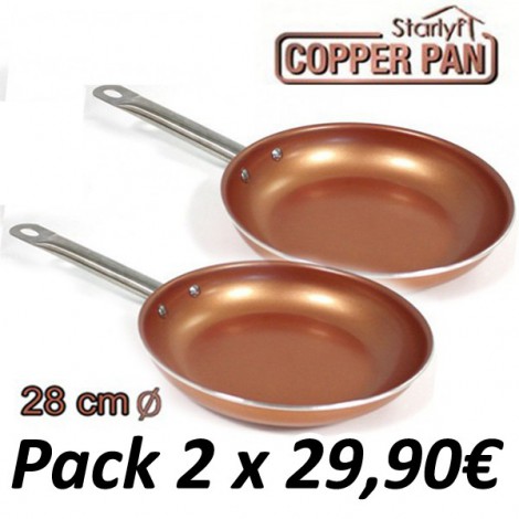 Pack 2 Sartenes Cobre Titanium Copper 28cm - Cocina - TELETIENDA