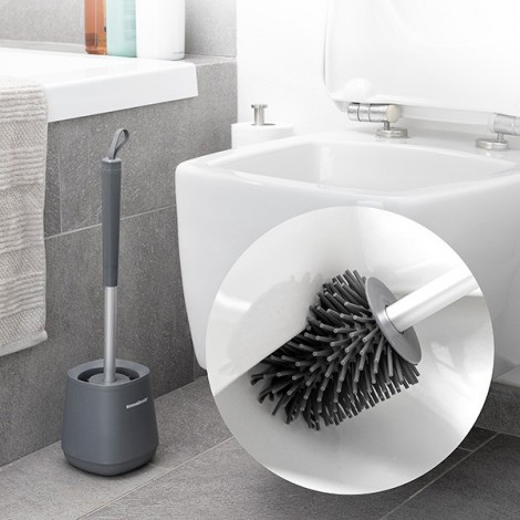Escobilla de baño de silicona 2 en 1 soporte higiénico escobilla de baño  escobilla de baño estéril